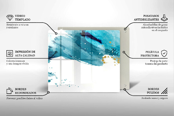 Sklenená doska na krájanie Modré škvrny