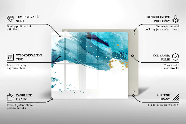 Sklenená doska na krájanie Modré škvrny