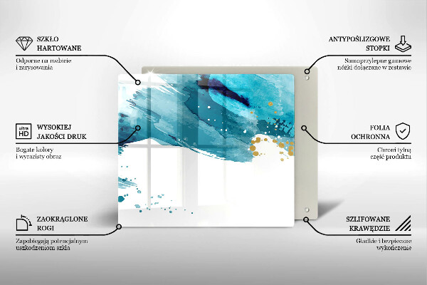 Sklenená doska na krájanie Modré škvrny