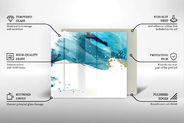 Sklenená doska na krájanie Modré škvrny