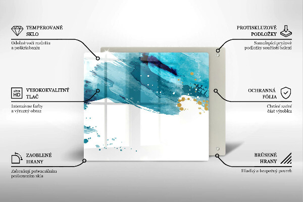 Sklenená doska na krájanie Modré škvrny