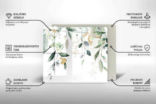 Sklenená doska na krájanie Akvarelové listy