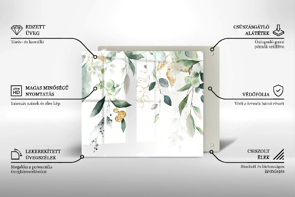 Sklenená doska na krájanie Akvarelové listy