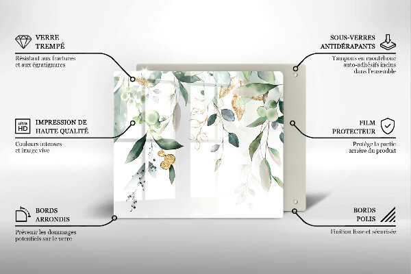 Sklenená doska na krájanie Akvarelové listy