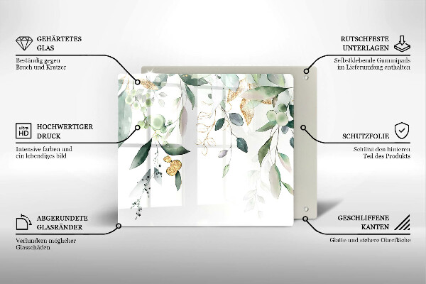 Sklenená doska na krájanie Akvarelové listy