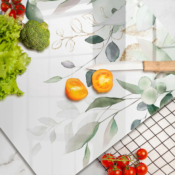 Sklenená doska na krájanie Akvarelové listy