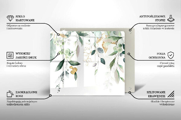 Sklenená doska na krájanie Akvarelové listy