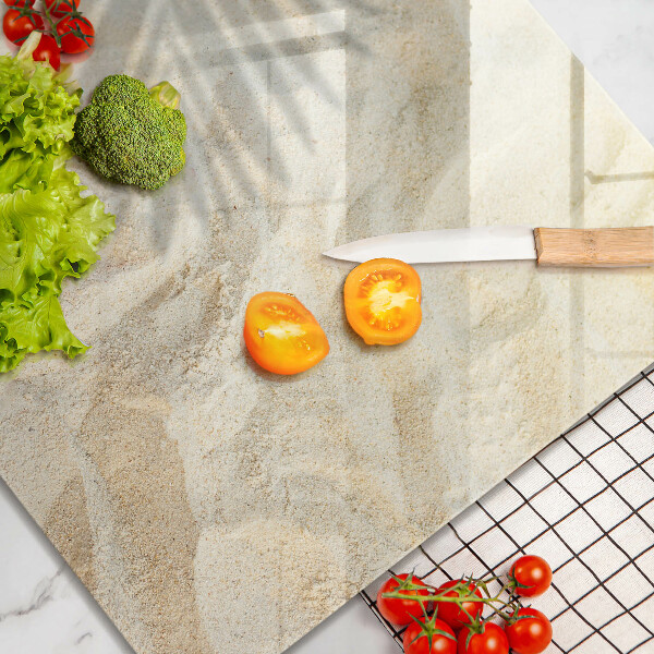 Sklenená doska na krájanie Palmové listy a piesok