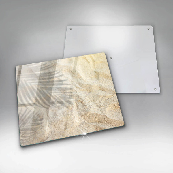 Sklenená doska na krájanie Palmové listy a piesok