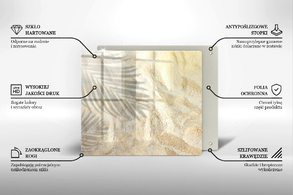 Sklenená doska na krájanie Palmové listy a piesok