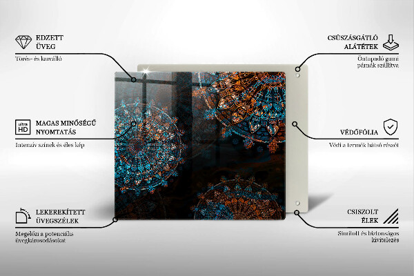 Sklenená doska na krájanie Boho vintage kolesá