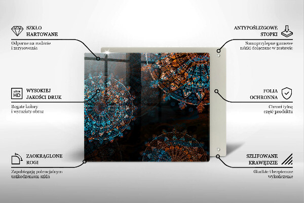 Sklenená doska na krájanie Boho vintage kolesá