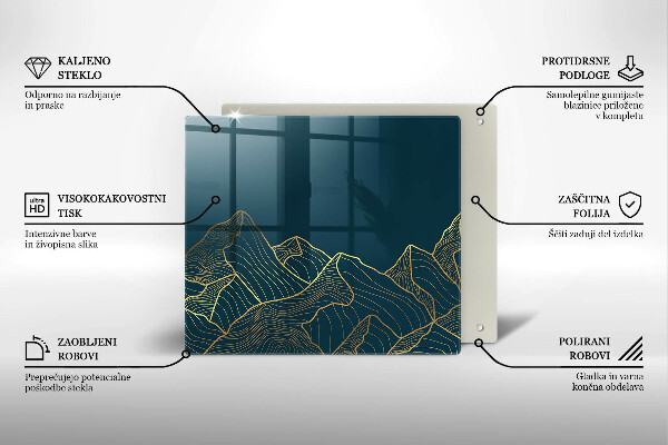 Sklenená doska na krájanie Abstraktné hory