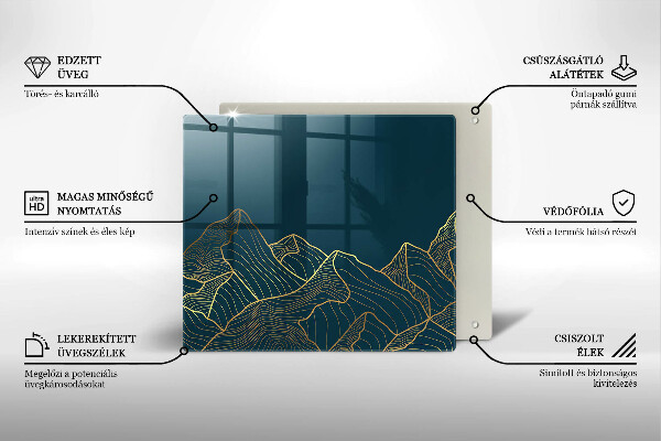 Sklenená doska na krájanie Abstraktné hory