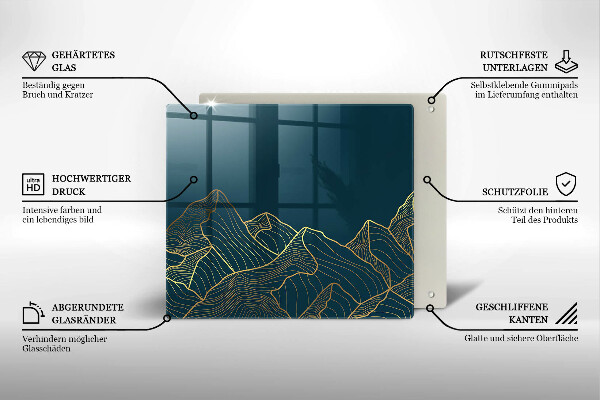Sklenená doska na krájanie Abstraktné hory