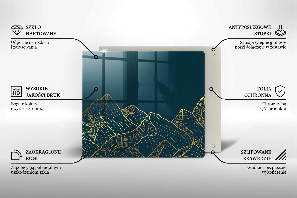 Sklenená doska na krájanie Abstraktné hory