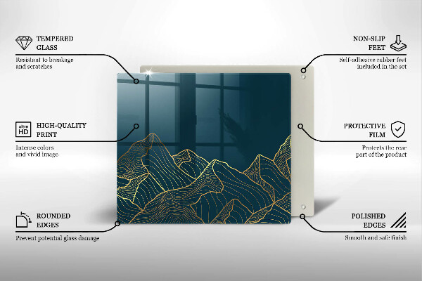 Sklenená doska na krájanie Abstraktné hory