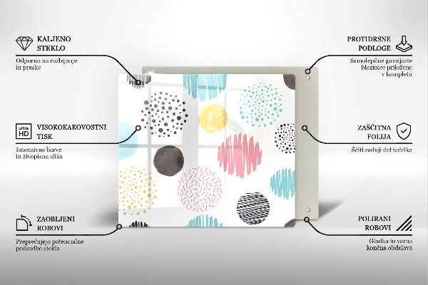 Sklenená doska na krájanie Maľované tvary