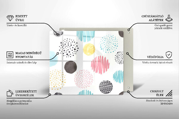 Sklenená doska na krájanie Maľované tvary