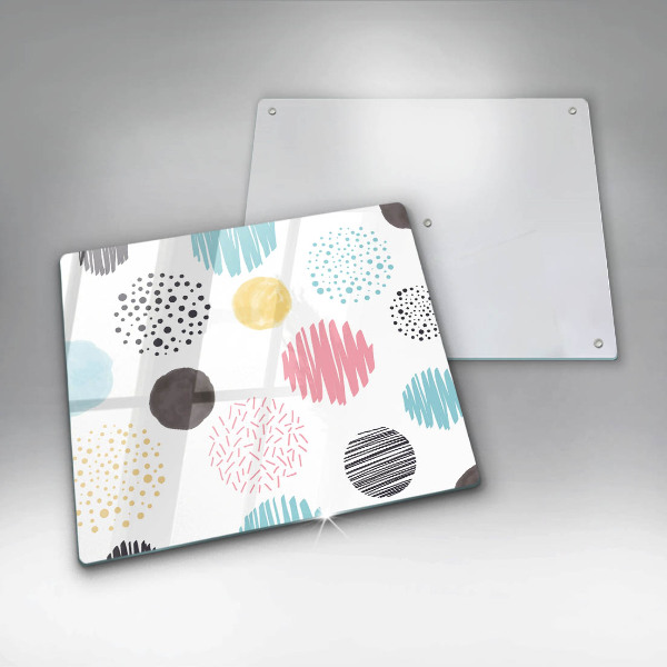 Sklenená doska na krájanie Maľované tvary