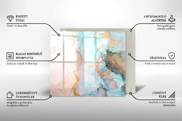 Sklenená doska na krájanie Mramorová abstrakcia