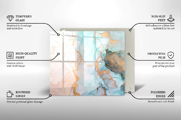 Sklenená doska na krájanie Mramorová abstrakcia