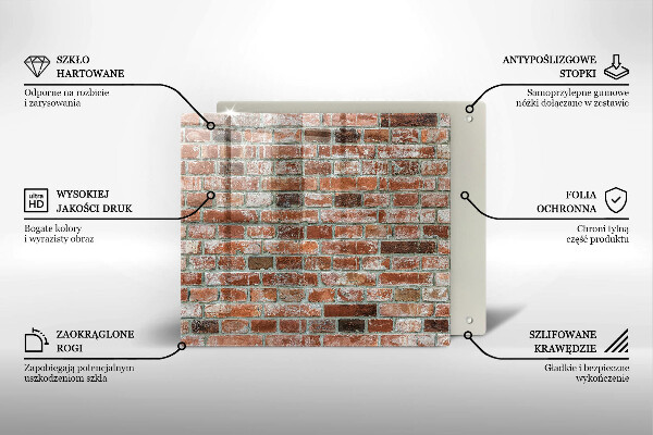 Sklenená doska na krájanie Stará tehlová stena