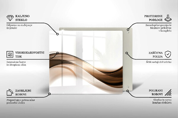 Sklenená doska na krájanie Abstraktné hnedé čiary