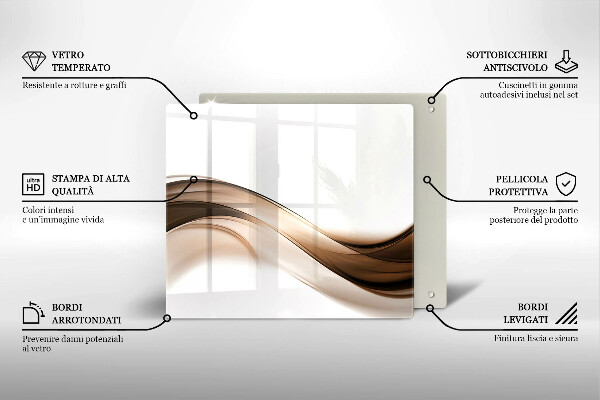 Sklenená doska na krájanie Abstraktné hnedé čiary