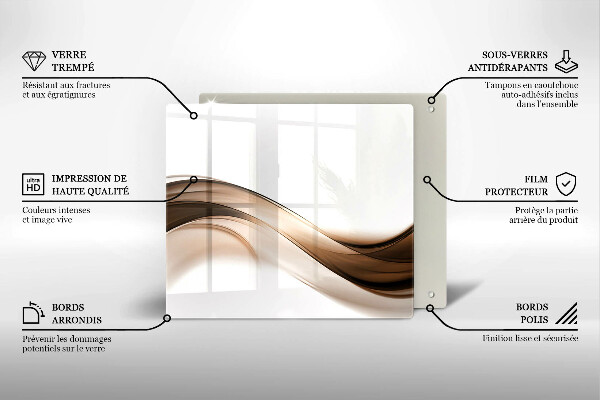 Sklenená doska na krájanie Abstraktné hnedé čiary