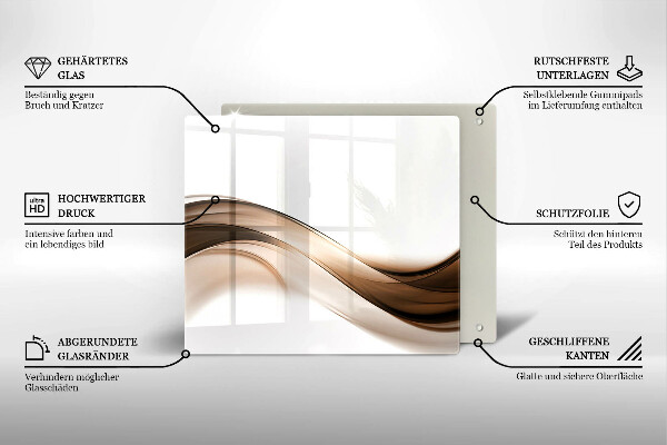 Sklenená doska na krájanie Abstraktné hnedé čiary