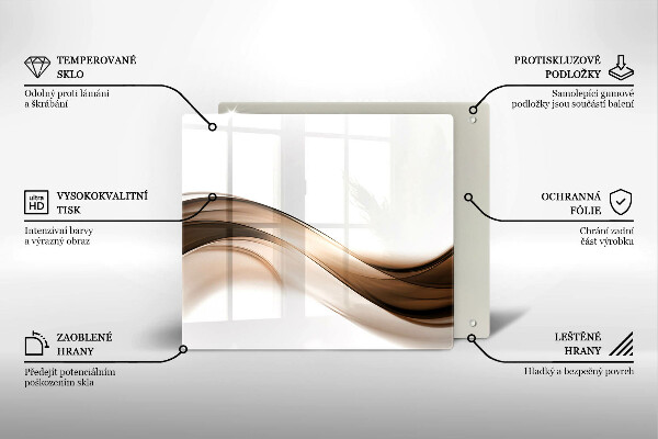 Sklenená doska na krájanie Abstraktné hnedé čiary