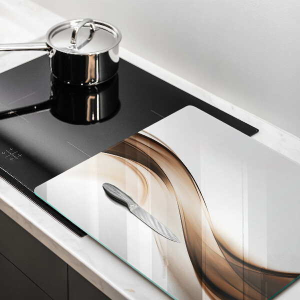 Sklenená doska na krájanie Abstraktné hnedé čiary