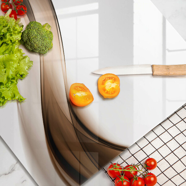 Sklenená doska na krájanie Abstraktné hnedé čiary