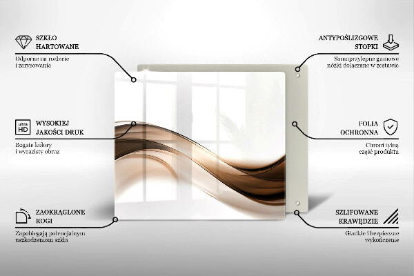 Sklenená doska na krájanie Abstraktné hnedé čiary