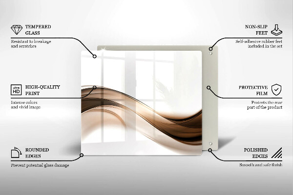 Sklenená doska na krájanie Abstraktné hnedé čiary