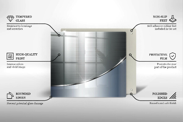 Sklenená doska na krájanie Kovový abstraktný vzor