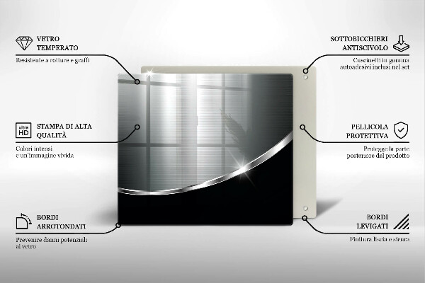 Sklenená doska na krájanie Abstrakcia s kovom