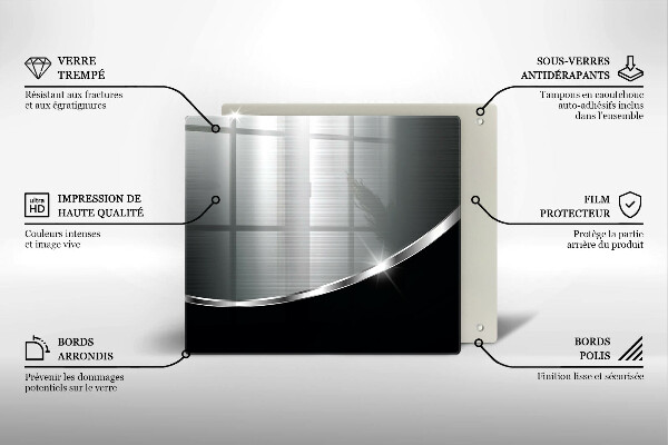 Sklenená doska na krájanie Abstrakcia s kovom