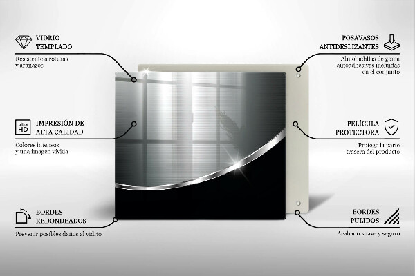 Sklenená doska na krájanie Abstrakcia s kovom
