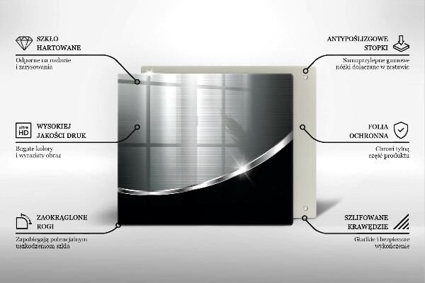 Sklenená doska na krájanie Abstrakcia s kovom