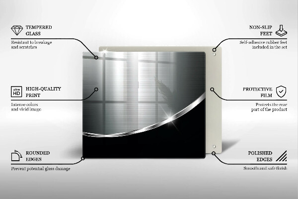 Sklenená doska na krájanie Abstrakcia s kovom