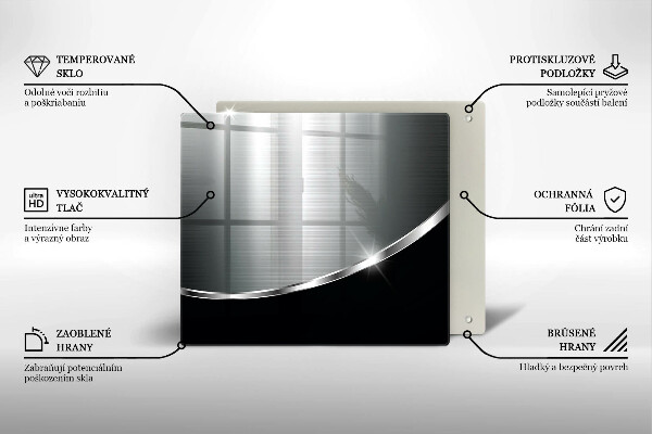 Sklenená doska na krájanie Abstrakcia s kovom