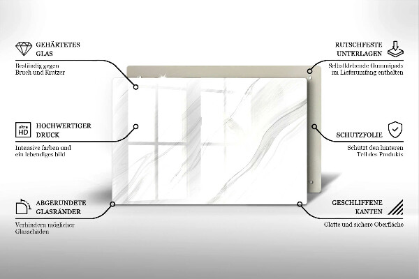Kuchynská doska zo skla Jemný mramor
