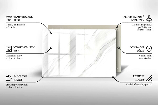 Kuchynská doska zo skla Jemný mramor