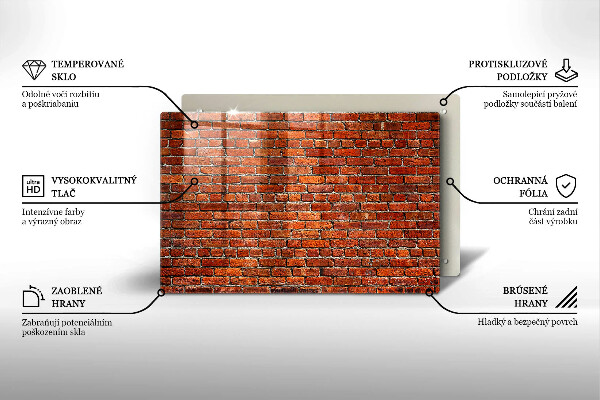 Kuchynská doska zo skla Stena z tehlovej steny