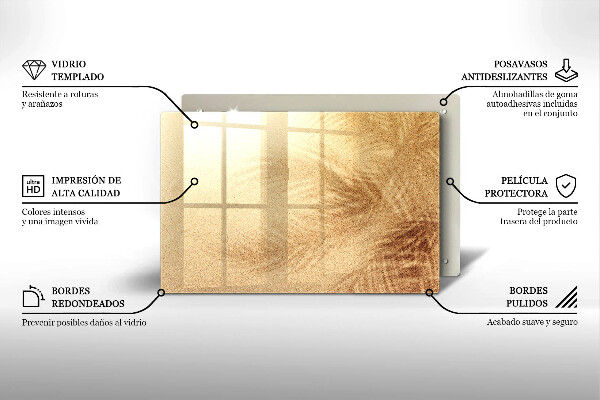 Kuchynská doska zo skla Dovolenka na pláži s pieskom