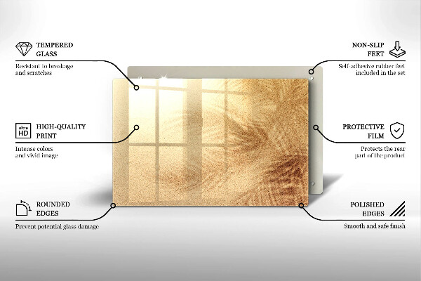 Kuchynská doska zo skla Dovolenka na pláži s pieskom