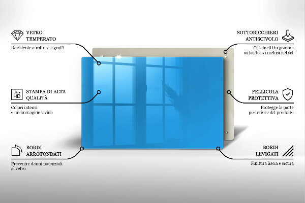 Kuchynská doska zo skla Modrá farba