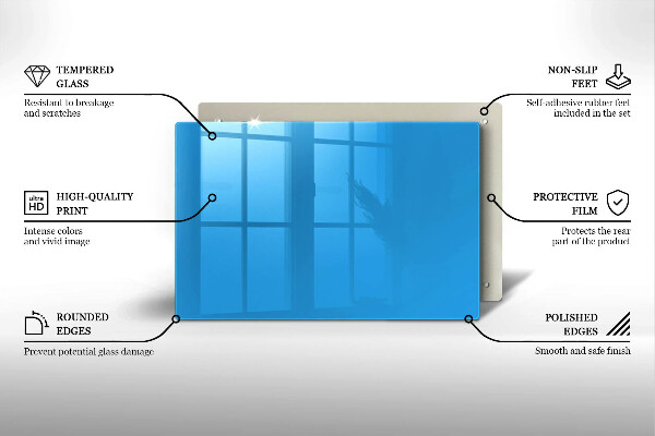 Kuchynská doska zo skla Modrá farba